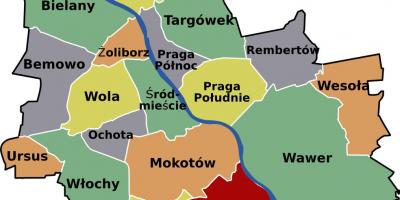 Harta Varșovia cartiere 
