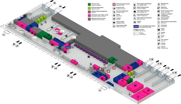 Aeroportul chopin varșovia terminal hartă