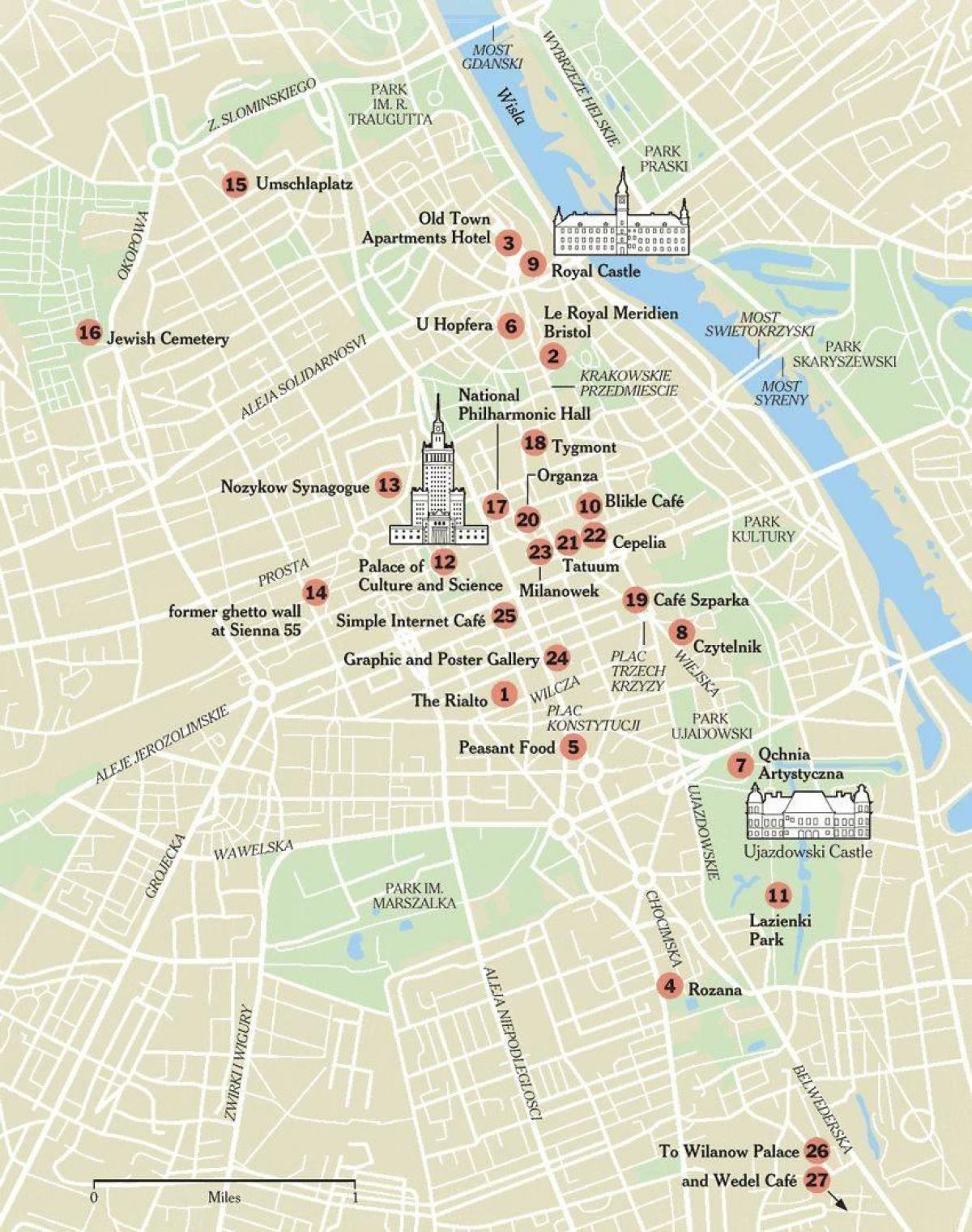 vizitarea Varșovia arată hartă