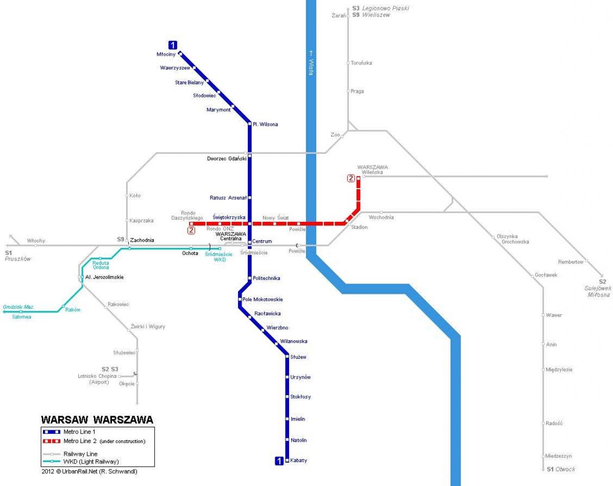 harta metrou din Varșovia
