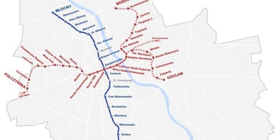 Harta metrou din Varșovia
