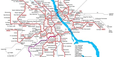 Varșovia tren hartă