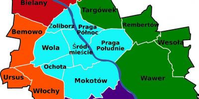 Harta Varșovia raioane 