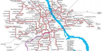 Varșovia tren hartă